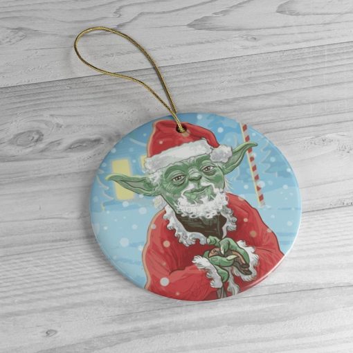 Christmas Yoda Circle Ornament