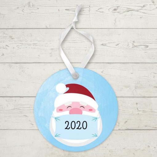 Christmask 2020 Santa Quarantine Circle Ornament