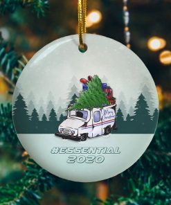 Essential 2020 Mail Truck Christmas Holiday Flat Circle Ornament – Holiday Decoration Gift