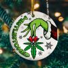 Funny Mistlestoned 2020 Decorative Christmas Ornament – Funny Marijuana Leaf Holiday Flat Circle Ornament