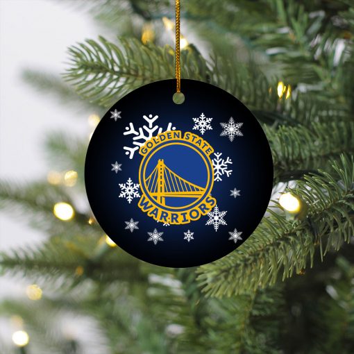 Golden State Warriors Merry Christmas Circle Ornament