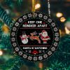 Keep One Reindeer Apart Pandemic 2020 Ugly Christmas Circle Ornament