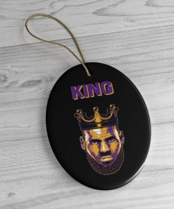 Lebron James Lakers Christmas Oval Ornament