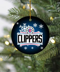 Los Angeles Clippers Merry Christmas Circle Ornament