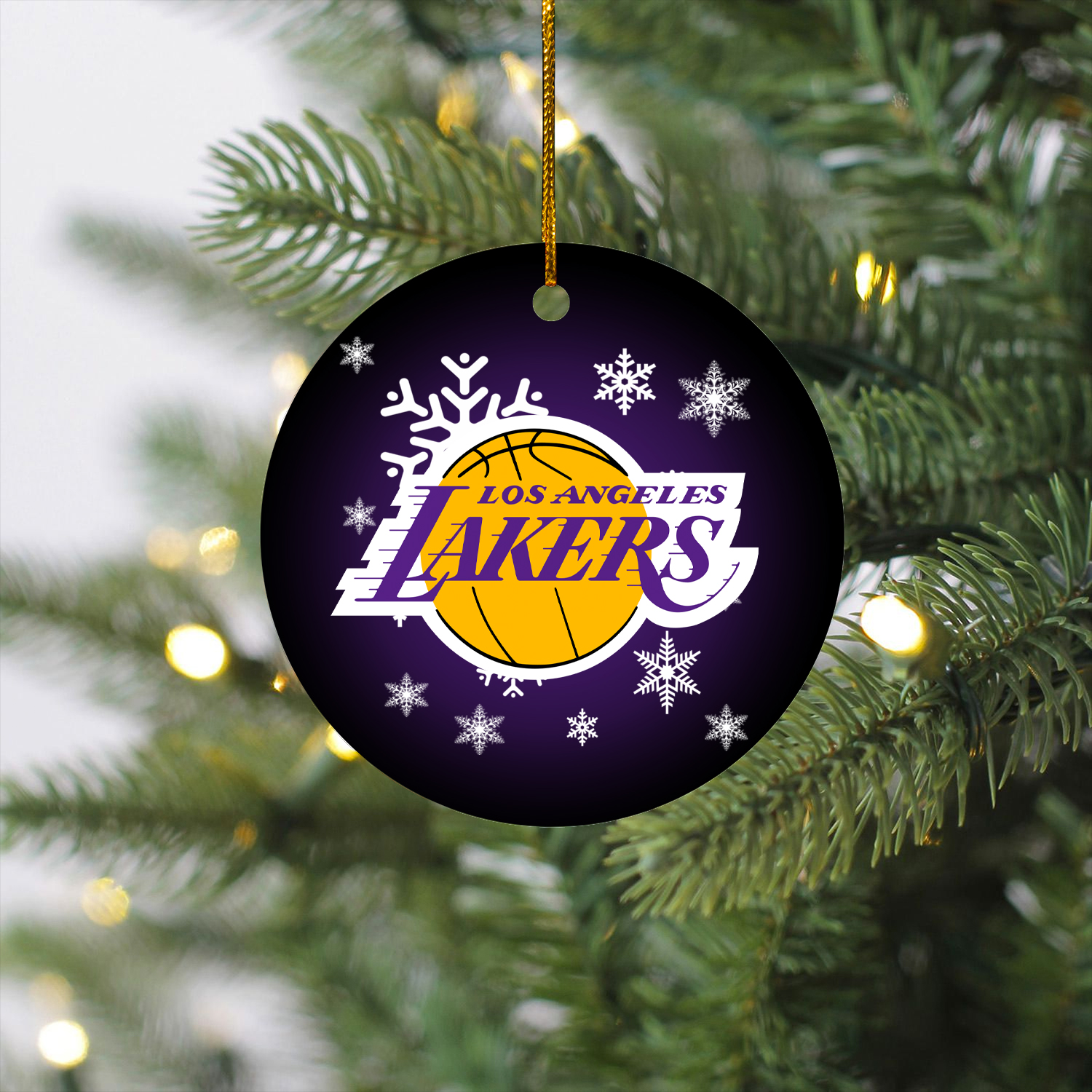 Los Angeles Lakers Merry Christmas Circle Ornament QFinder Trending