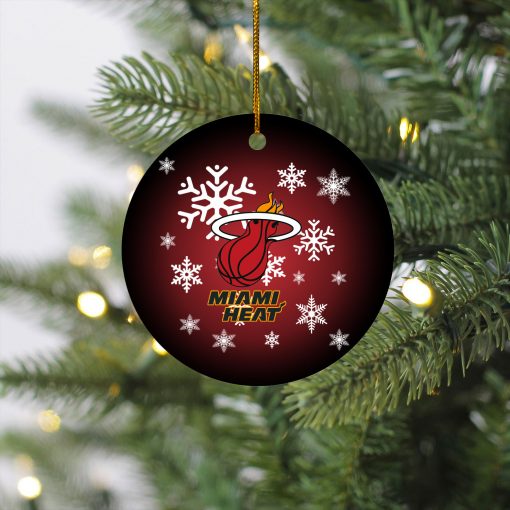 Miami Heat Merry Christmas Circle Ornament