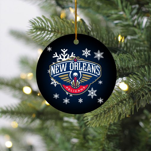 New Orleans Pelicans Merry Christmas Circle Ornament