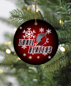 Portland Trail Blazers Merry Christmas Circle Ornament