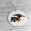 Rottweiler Christmas Circle Ornament