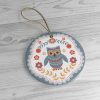 Scandinavian Owl Ornament, Ethnic Folk Boho Decoration, Mexican Style