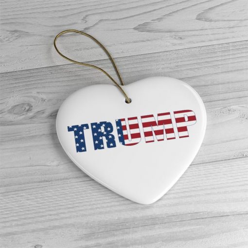 Trump American Flag Circle Ornament