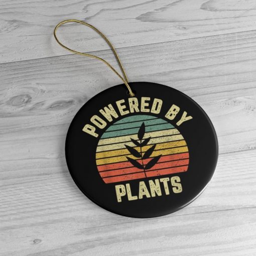 Vegan Vintage Powered by Plants Circle Ornament