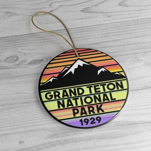 Vintage Grand Teton National Park Circle OrnamentVintage Grand Teton National Park Circle Ornament