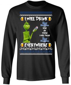 Grinch I Will Drink Pabst Blue Ribbon Here And There Everywhere Sweatshirt