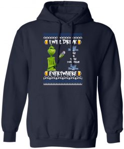 Grinch I Will Drink Pabst Blue Ribbon Here And There Everywhere Sweatshirt