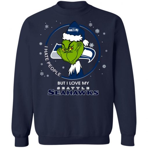 I Hate People But I Love My Seattle Seahawks Grinch Shirt