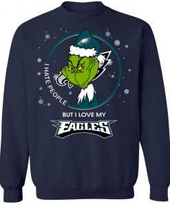 I Hate People But I Love My Philadelphia Eagles Grinch Shirt