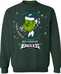 I Hate People But I Love My Philadelphia Eagles Grinch Shirt