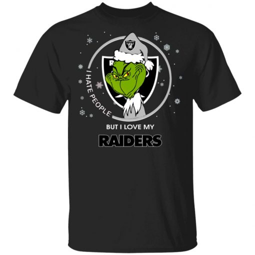 I Hate People But I Love My Oakland Raiders Grinch Shirt