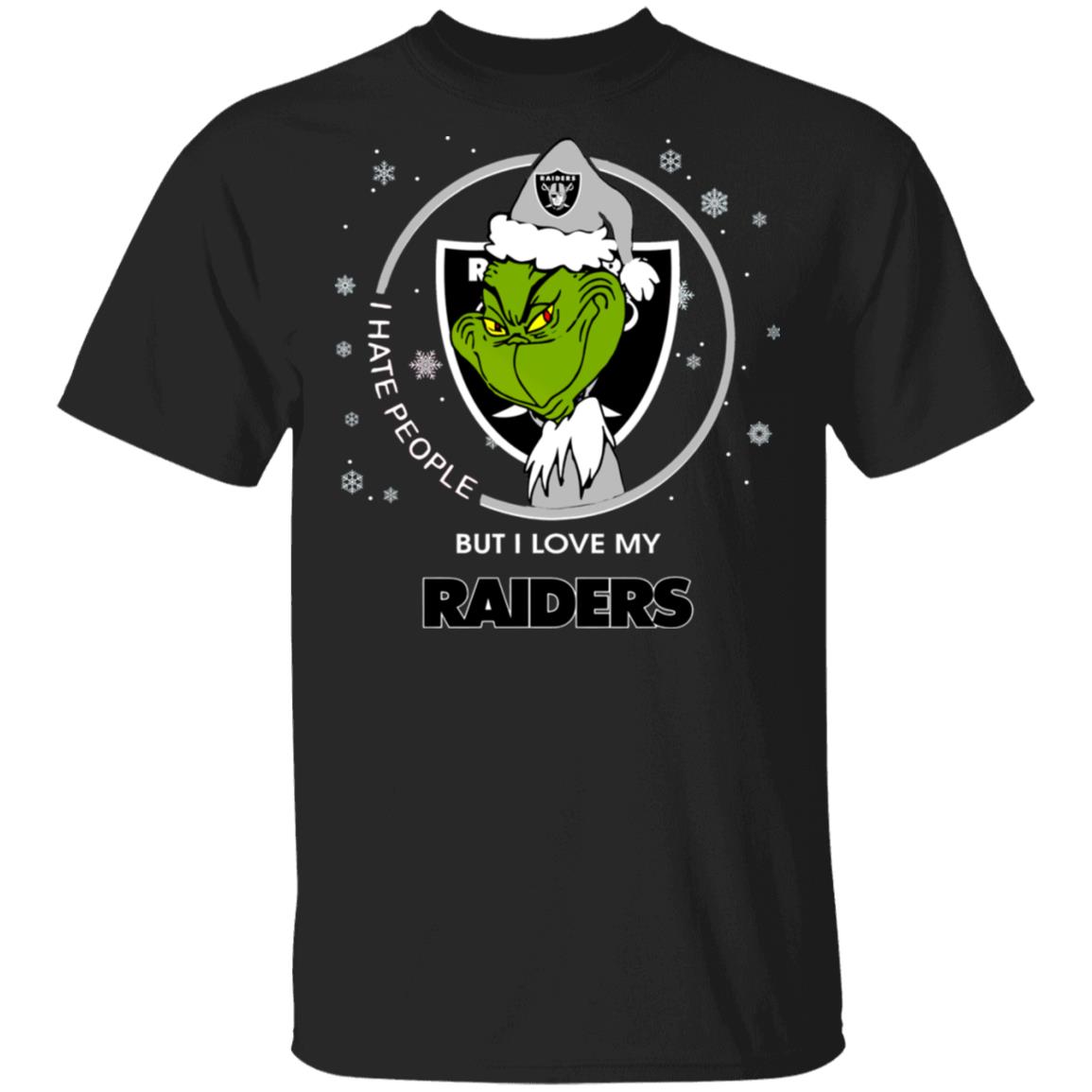 I Hate People But I Love My Oakland Raiders Grinch Shirt - Q-Finder ...
