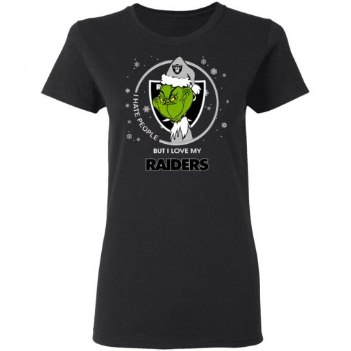 I Hate People But I Love My Oakland Raiders Grinch Shirt