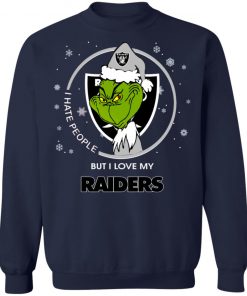 I Hate People But I Love My Oakland Raiders Grinch Shirt