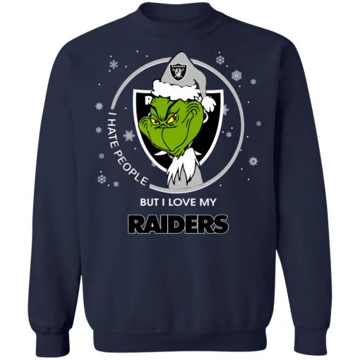 I Hate People But I Love My Oakland Raiders Grinch Shirt