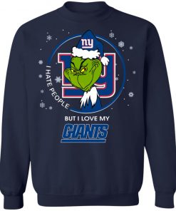 I Hate People But I Love My New York Giants Grinch Shirt