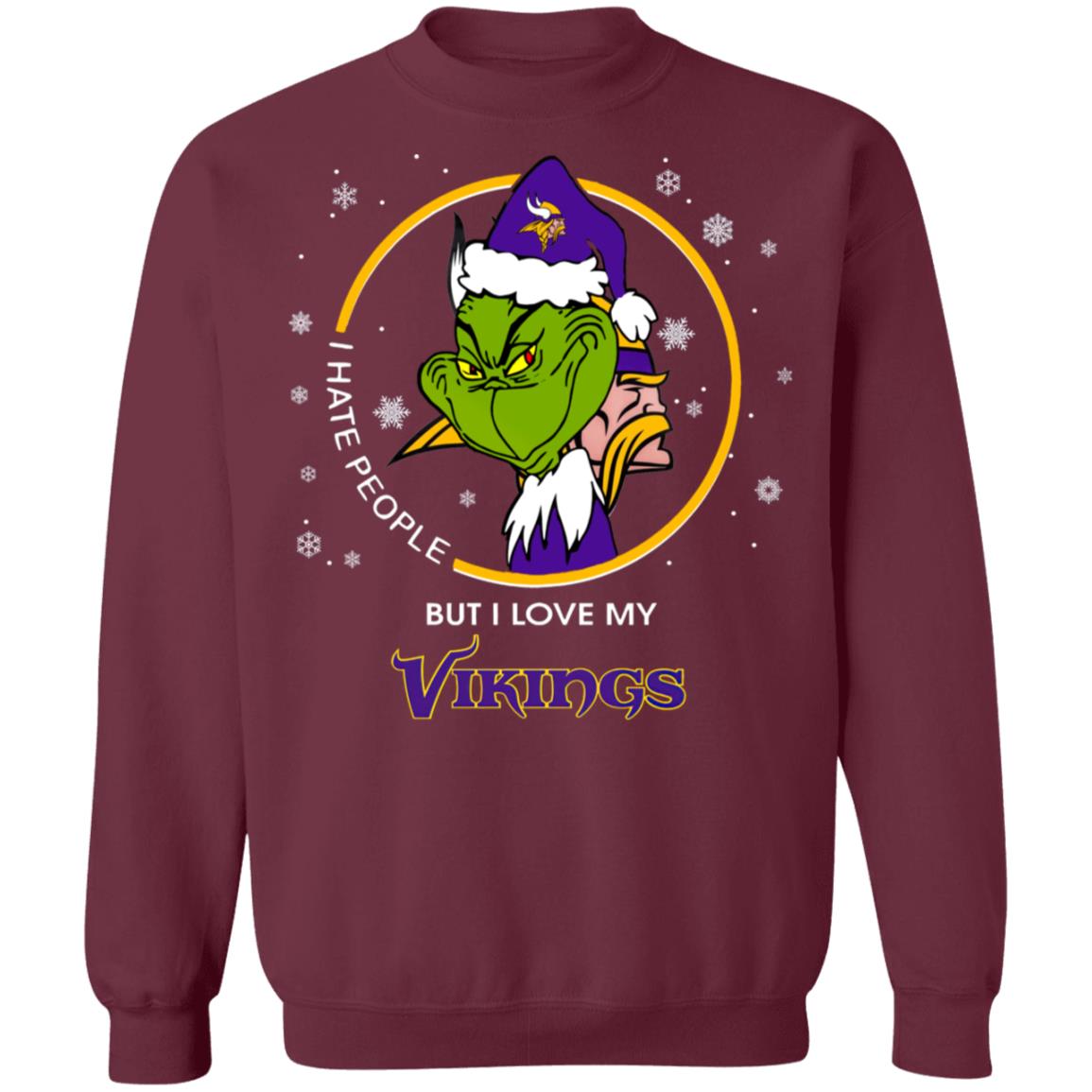 I Hate People But I Love My Minnesota Vikings Grinch Shirt - Q-Finder ...