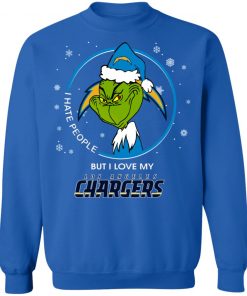 I Hate People But I Love My Los Angeles Chargers Grinch Shirt