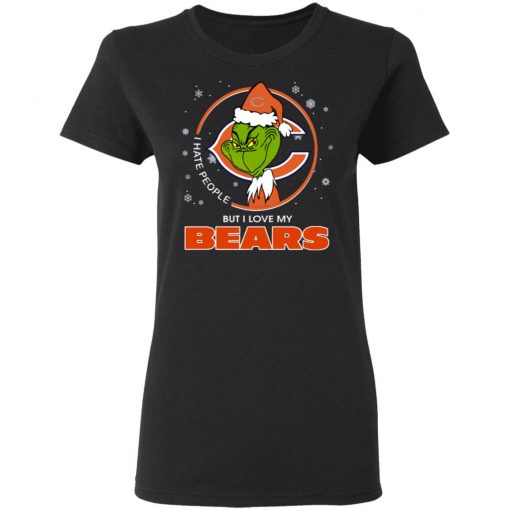 I Hate People But I Love My Chicago Bears Grinch Shirt