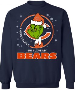 I Hate People But I Love My Chicago Bears Grinch Shirt