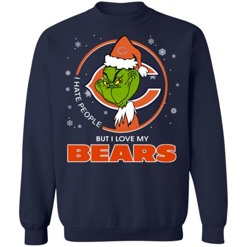 I Hate People But I Love My Chicago Bears Grinch Shirt