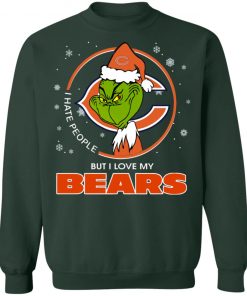 I Hate People But I Love My Chicago Bears Grinch Shirt