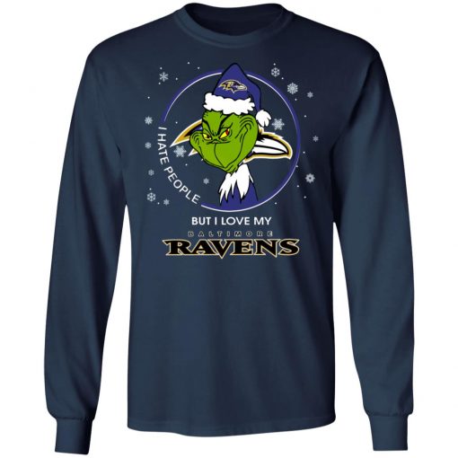 I Hate People But I Love My Baltimore Ravens Grinch Shirt