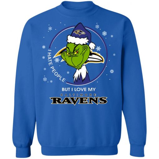 I Hate People But I Love My Baltimore Ravens Grinch Shirt