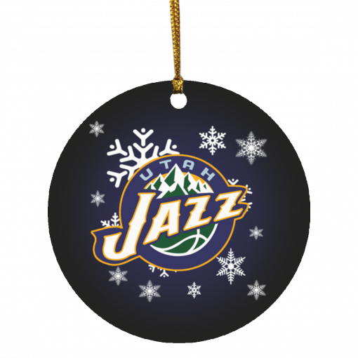 Utah Jazz Merry Christmas Circle Ornament