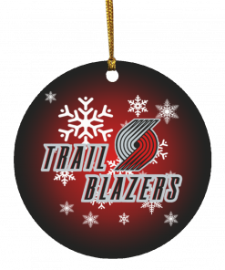 Portland Trail Blazers Merry Christmas Circle Ornament