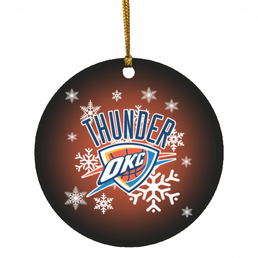 Oklahoma City Thunder Merry Christmas Circle Ornament