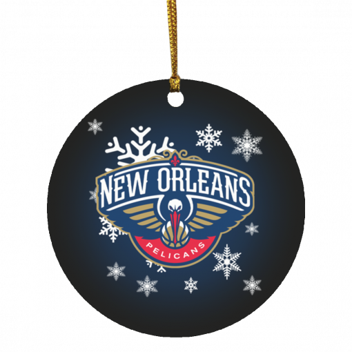 New Orleans Pelicans Merry Christmas Circle Ornament