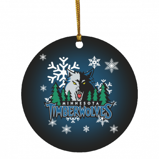 Minnesota Timberwolves Merry Christmas Circle Ornament