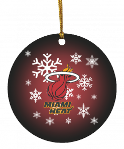 Miami Heat Merry Christmas Circle Ornament