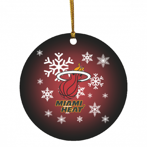 Miami Heat Merry Christmas Circle Ornament