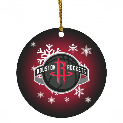 Houston Rockets Merry Christmas Circle Ornament