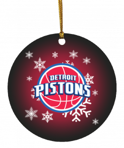 Detroit Pistons Merry Christmas Circle Ornament