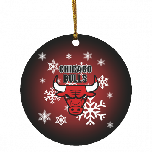 Chicago Bulls Merry Christmas Circle Ornament