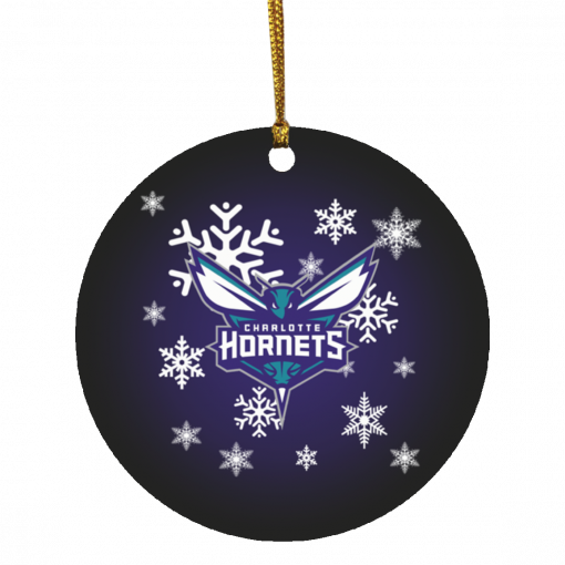 Charlotte Hornets Merry Christmas Circle Ornament