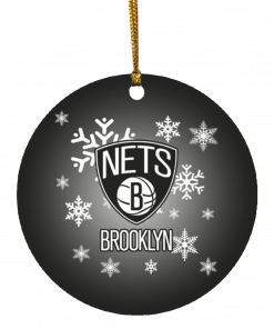 Brooklyn Nets Merry Christmas Circle Ornament