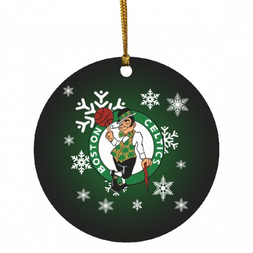 Boston Celtics Merry Christmas Circle Ornament