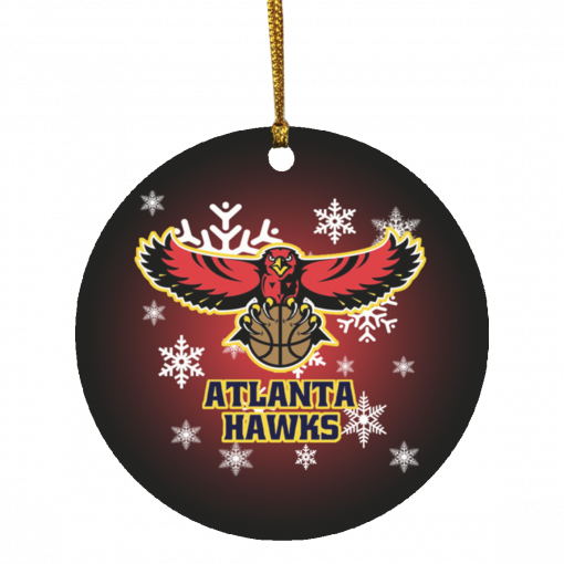 Atlanta Hawks Merry Christmas Circle Ornament